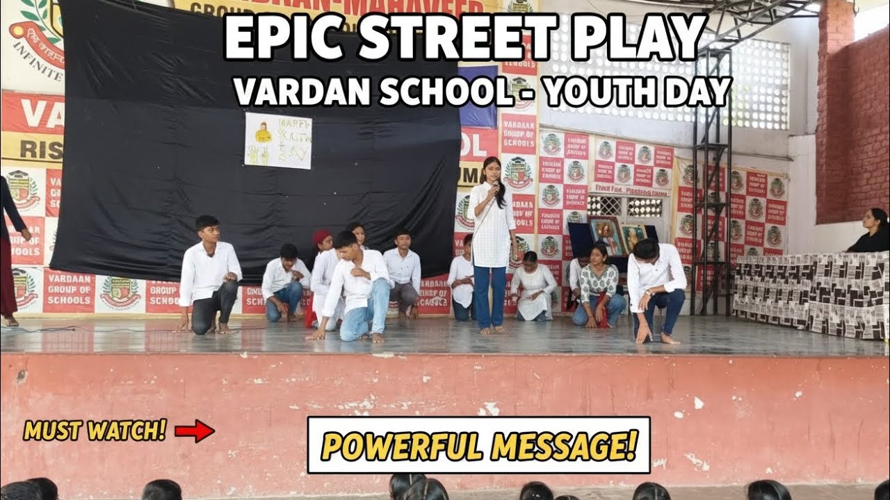 An excellent street play was performed in Youth Day celebration in Vardaan School🔥 #vardaanschool 