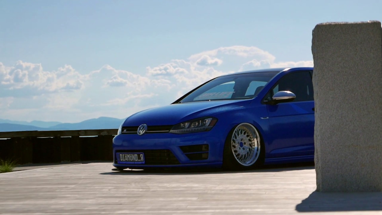 Customer Showcase - Matt's diamond blue wrapped & bagged 2015 APR Stage 2 VW Golf R (Air Lift)