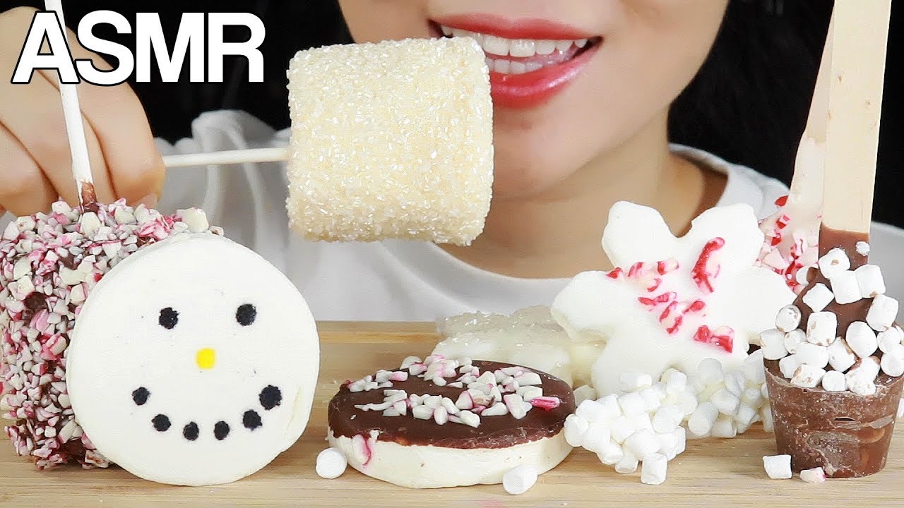 ASMR CHOCOLATE MARSHMALLOW POPS EATING SOUNDS MUKBANG