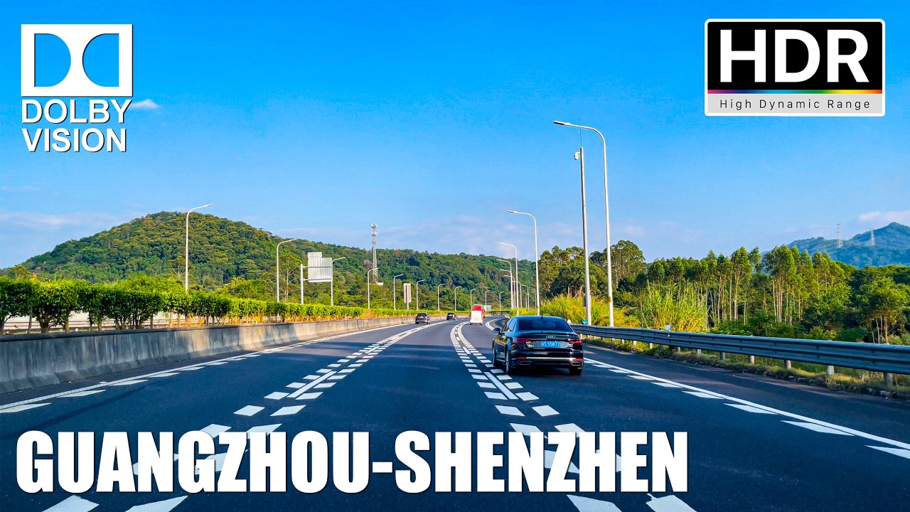 Drive from Guangzhou to Shenzhen, China Expressway, Pearl River Delta Ring Road