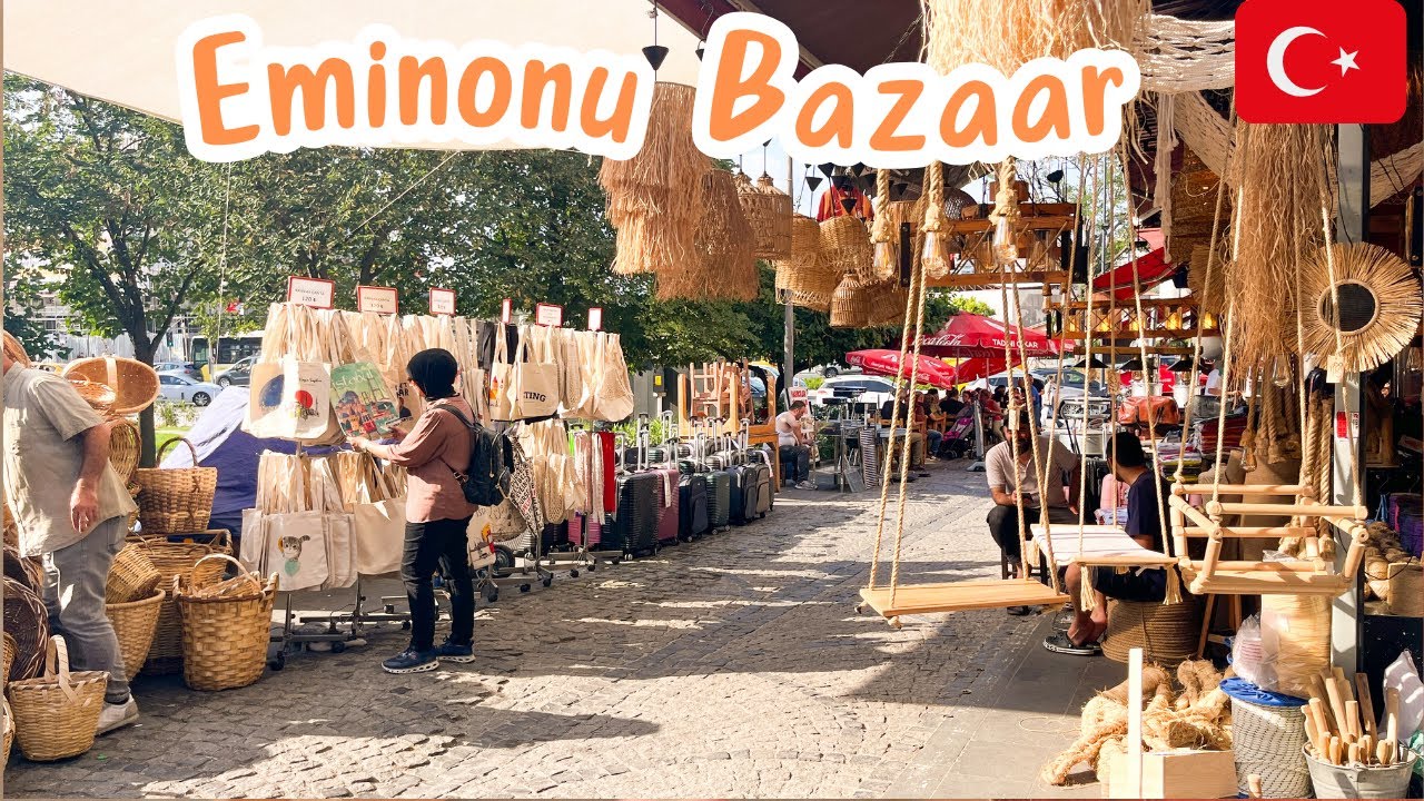 Istanbul Turkey Eminonu Bazaar Walking Tour 🇹🇷 | Best Bazaar For Shopping | Balik Doner 🐟| 4K HDR