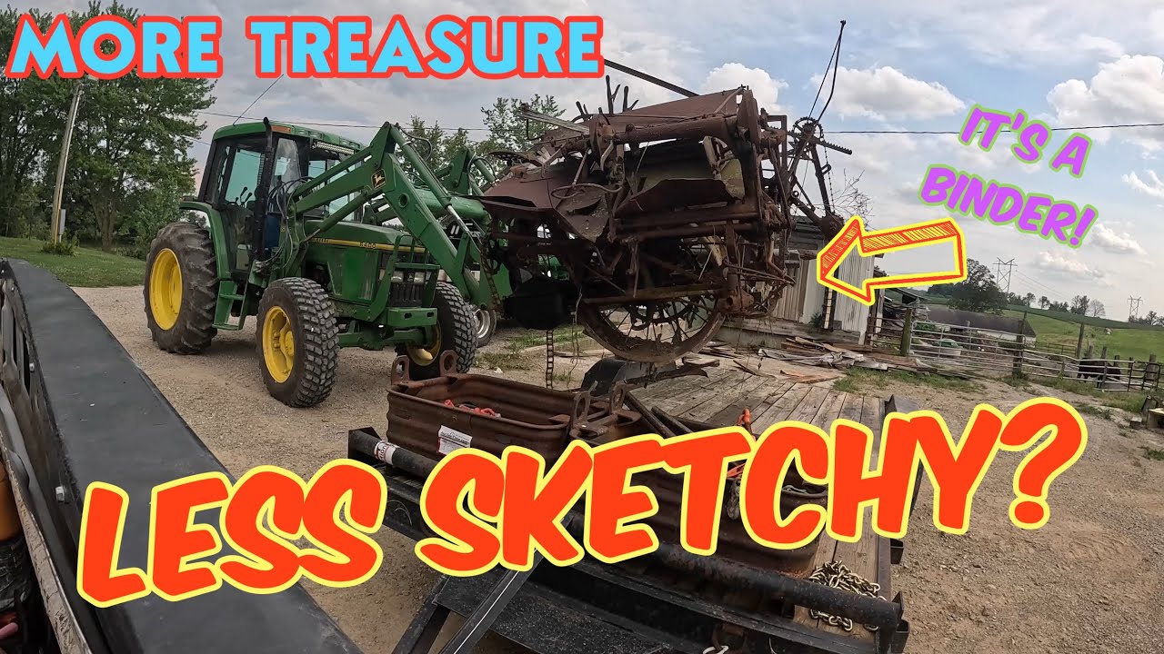 Hauling MORE TREASURE in a slightly LESS SKETCHY way: JOHN DEERE light running grain binder