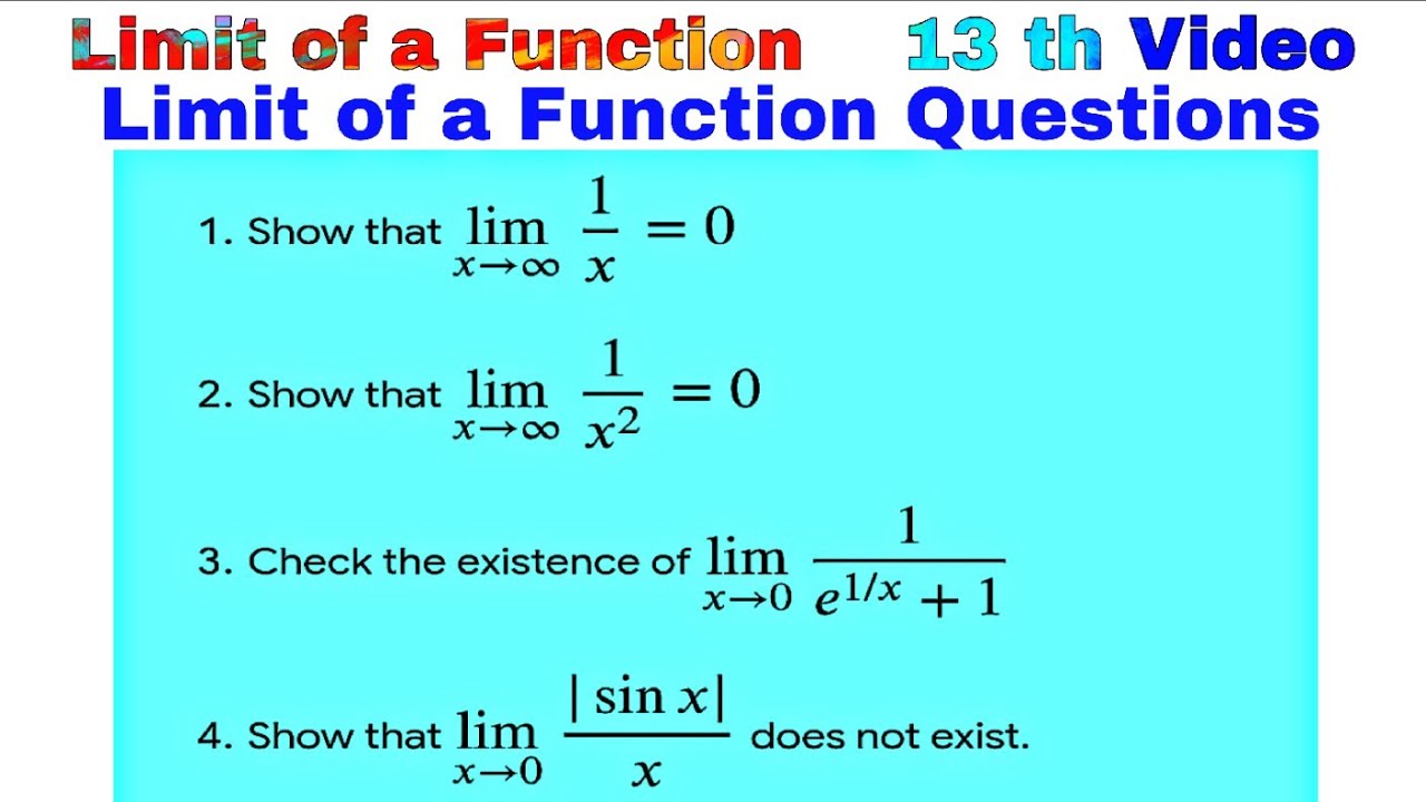 Limit of a Function Questions