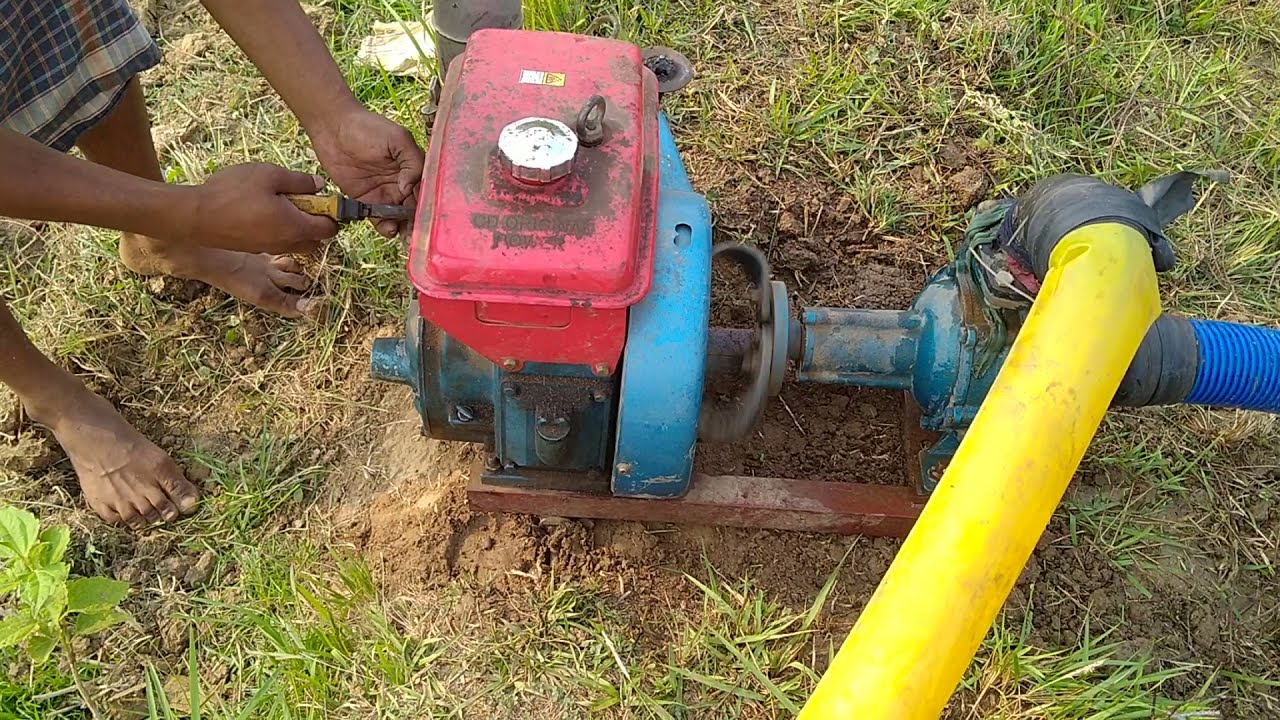 Water pump installation . सबसे कम डीजल खाने बाला इंजन । Air-cool system के साथ । Farmingarea .