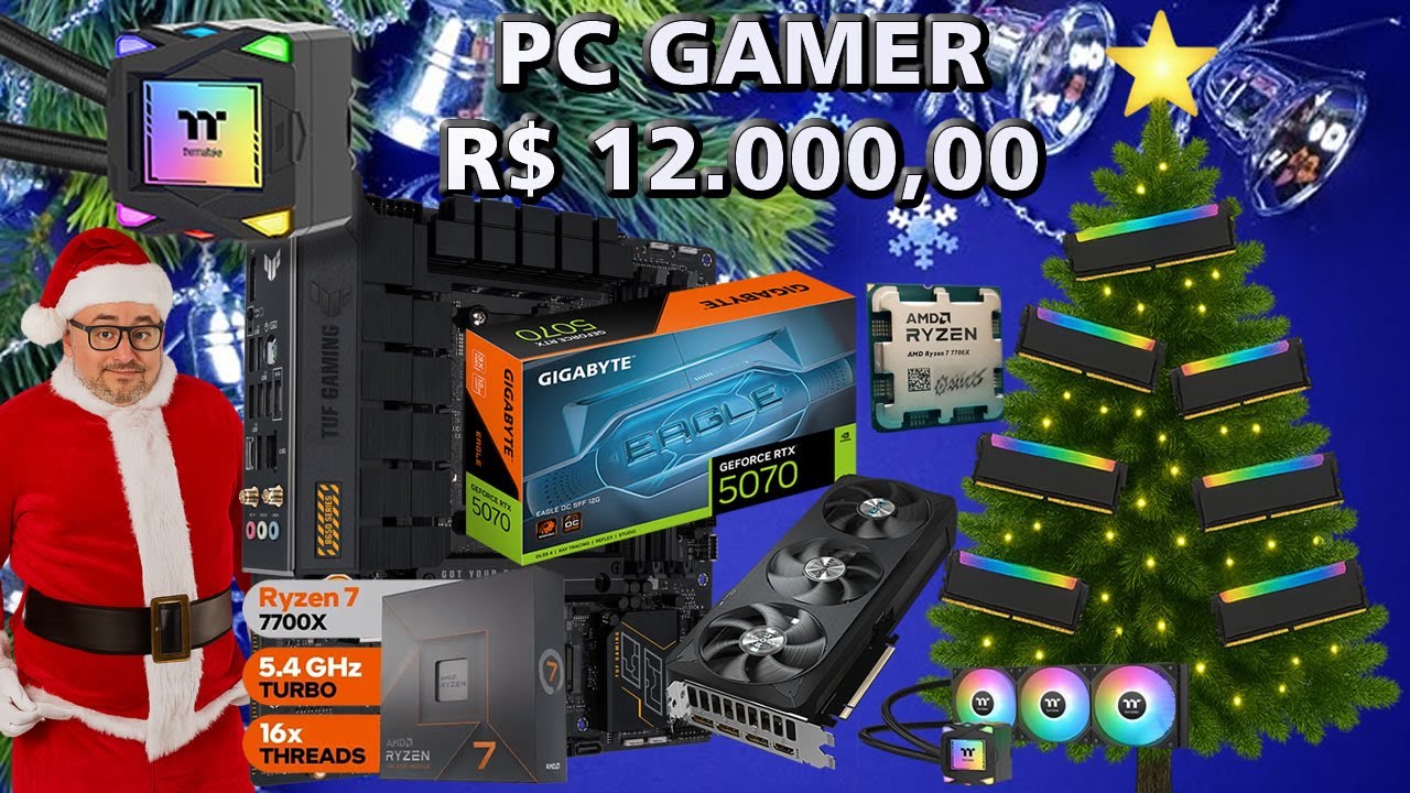 Montando um PC GAMER Intermediário AM5 !!! Ryzen 7700x + RTX 5070 + DDR5 que vale mais que OURO 🥇