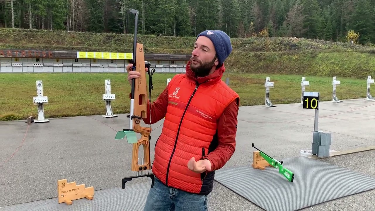 Biathlon : maniement de la carabine laser Kiwi Précision