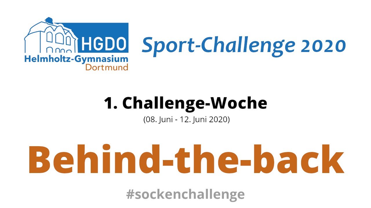 1. Woche der HGDO-Sport-Challenge 2020: Behind-the-back