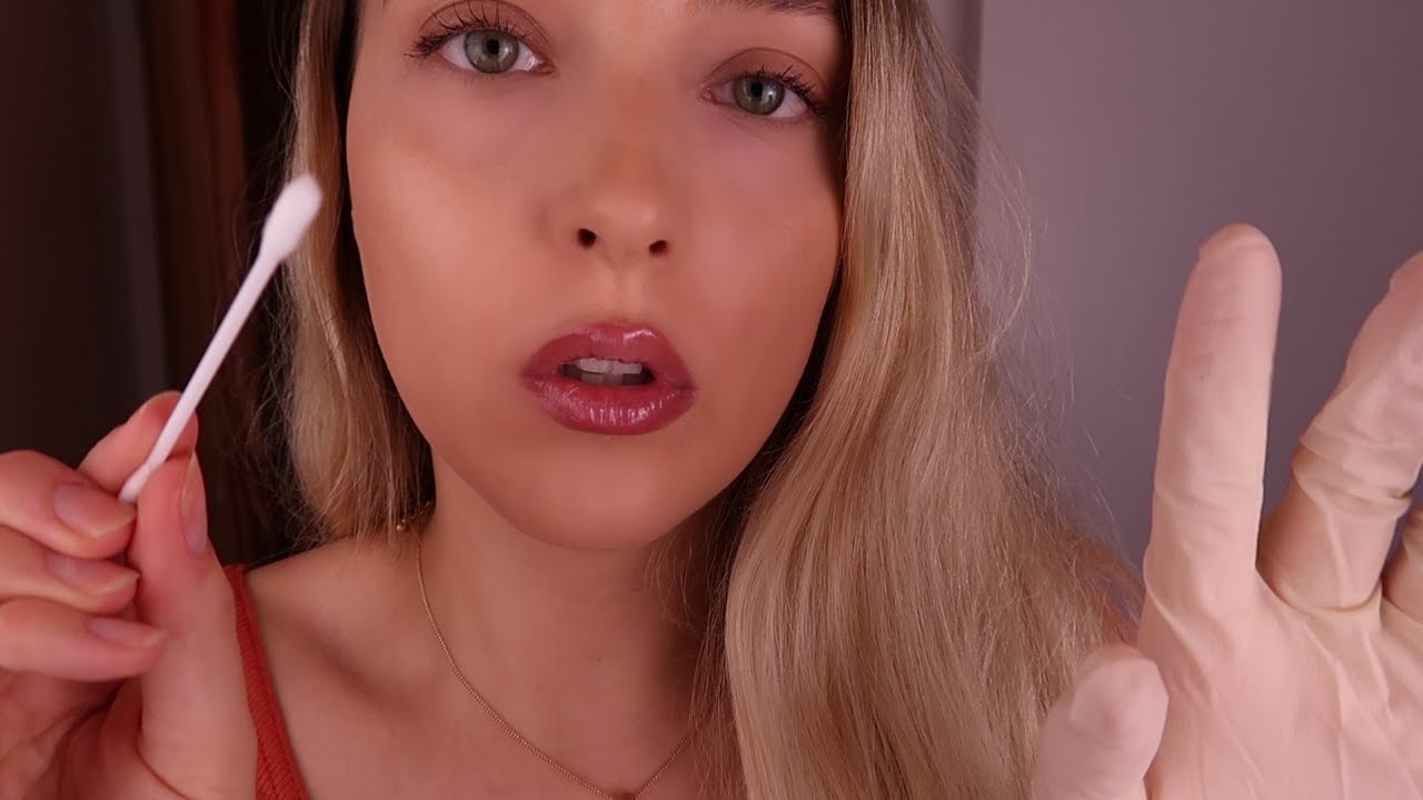 ASMR Dermatologist SKIN PORE EXAM & Treatment with LATEX, Measuring, Swabbing, Scraping & Touching