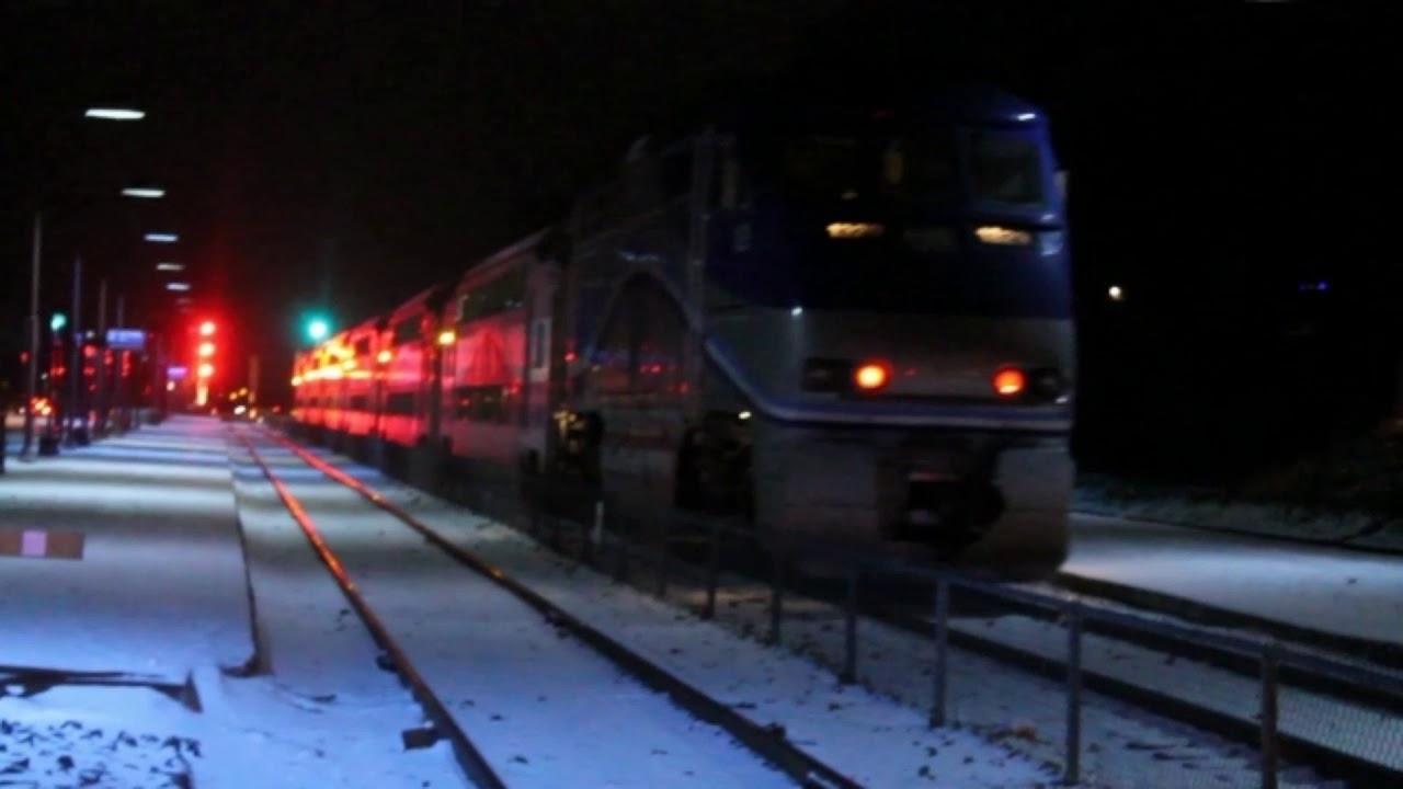 MONTREAL AMT COMMUTER TRAIN IN ACTION