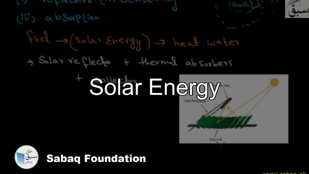 Solar Energy, Physics Lecture | Sabaq.pk