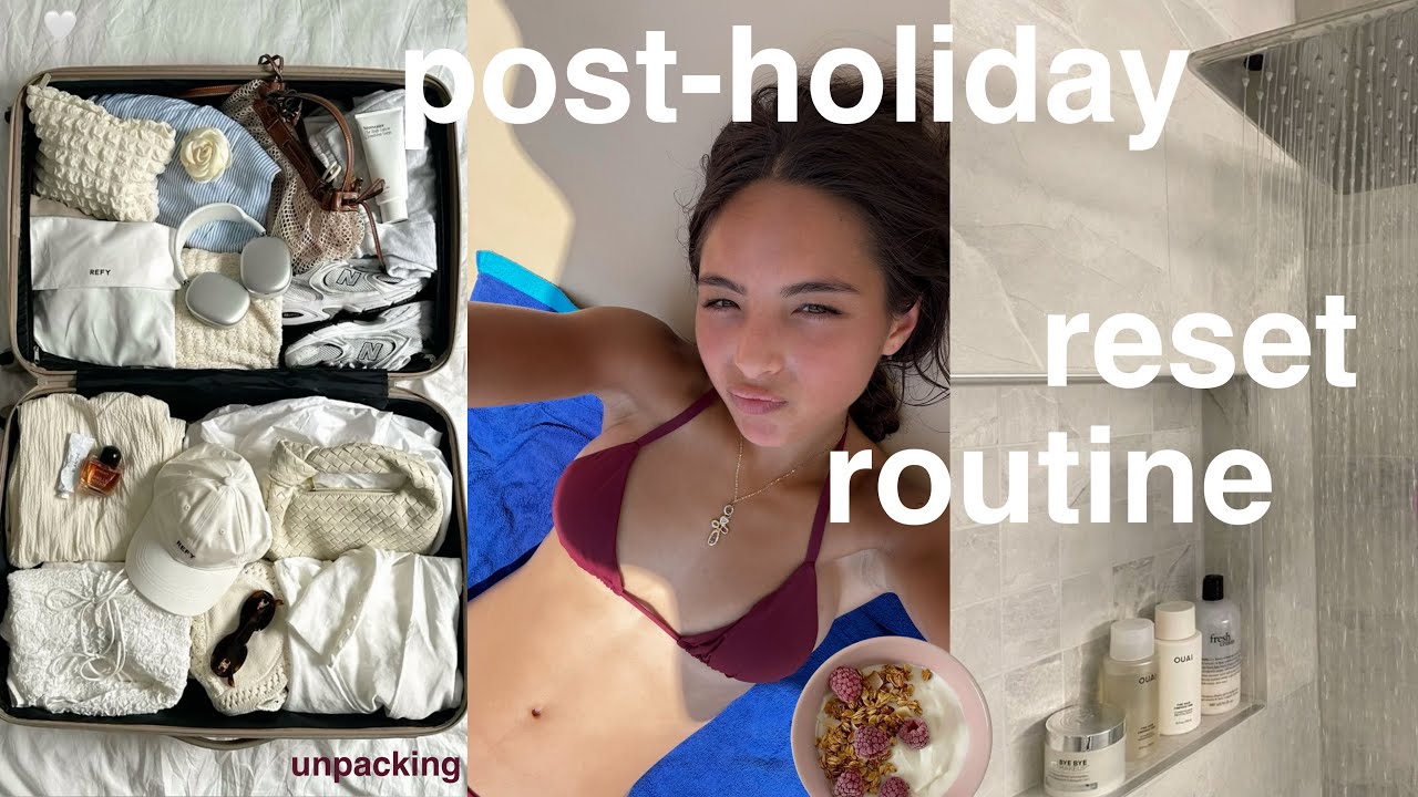 post-holiday reset routine | unpacking, tidying room, tennis & self care