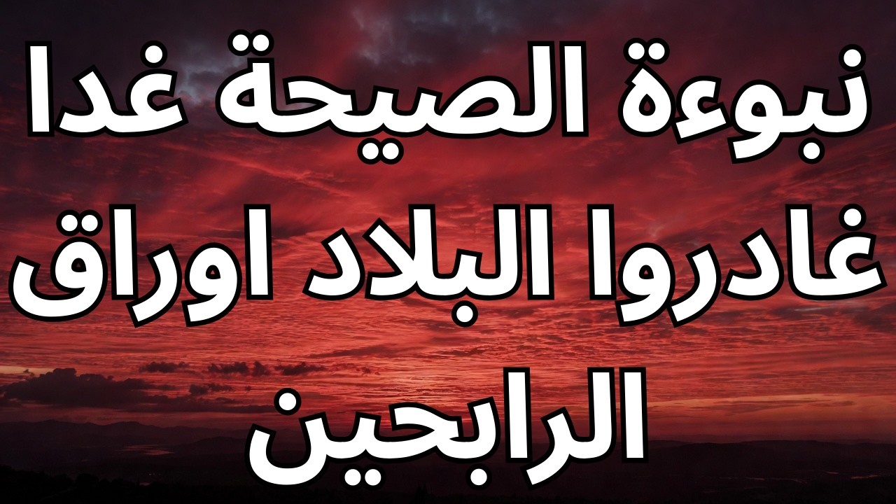نبوءة توقعات الصيحة غدا غادروها اوراق الرابحين