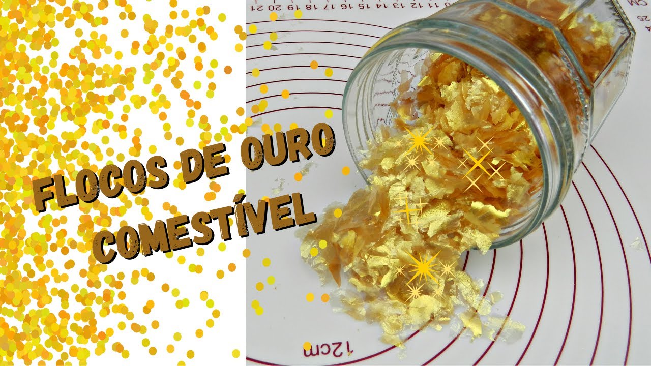 COMO FAZER FLOCOS DE OURO COMESTÍVEL PARA DECORAR COM APENAS TRÊS INGREDIENTES