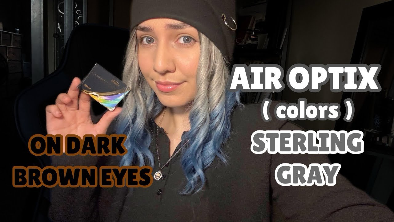 Air Optix Colors Sterling Gray Review ( on dark brown eyes )