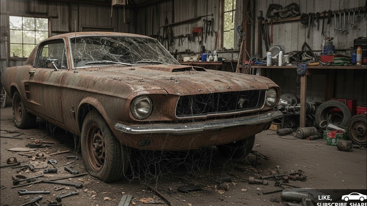 ASMR Car Restoration | 1967 Ford Mustang FULL Restoration (Rust to Glossy Red) | No Talking