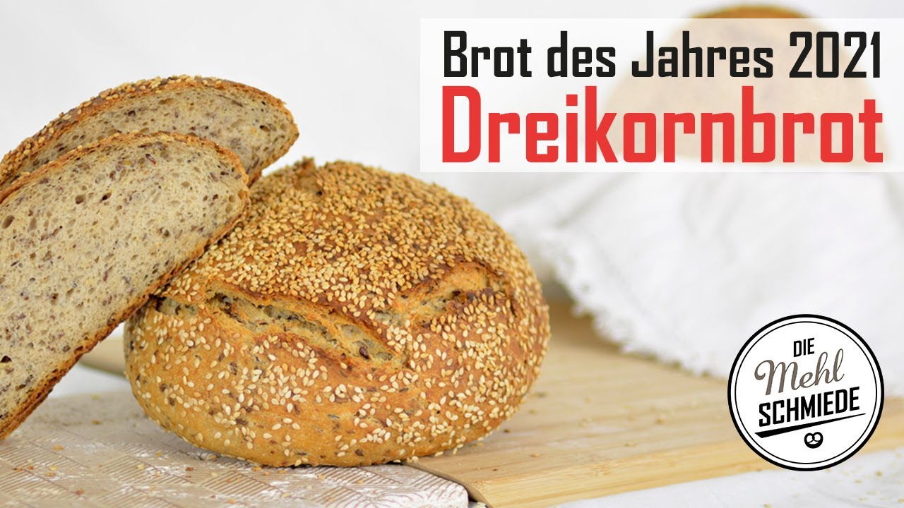 DREIKORNBROT backen // Mehrkornbrot backen // Brot des Jahres 2021 // backen mit SAUERTEIG //  TDDB