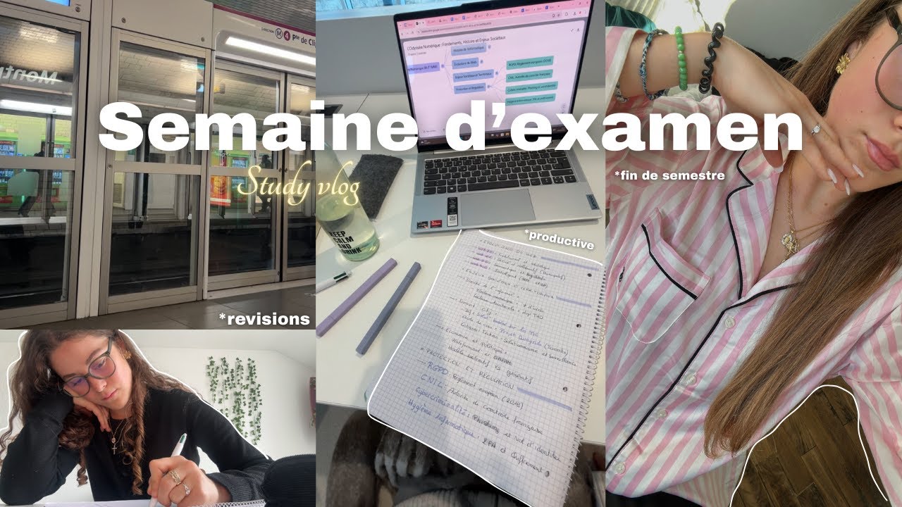 Une semaine réaliste en période d’examen📓💻 - study vlog 