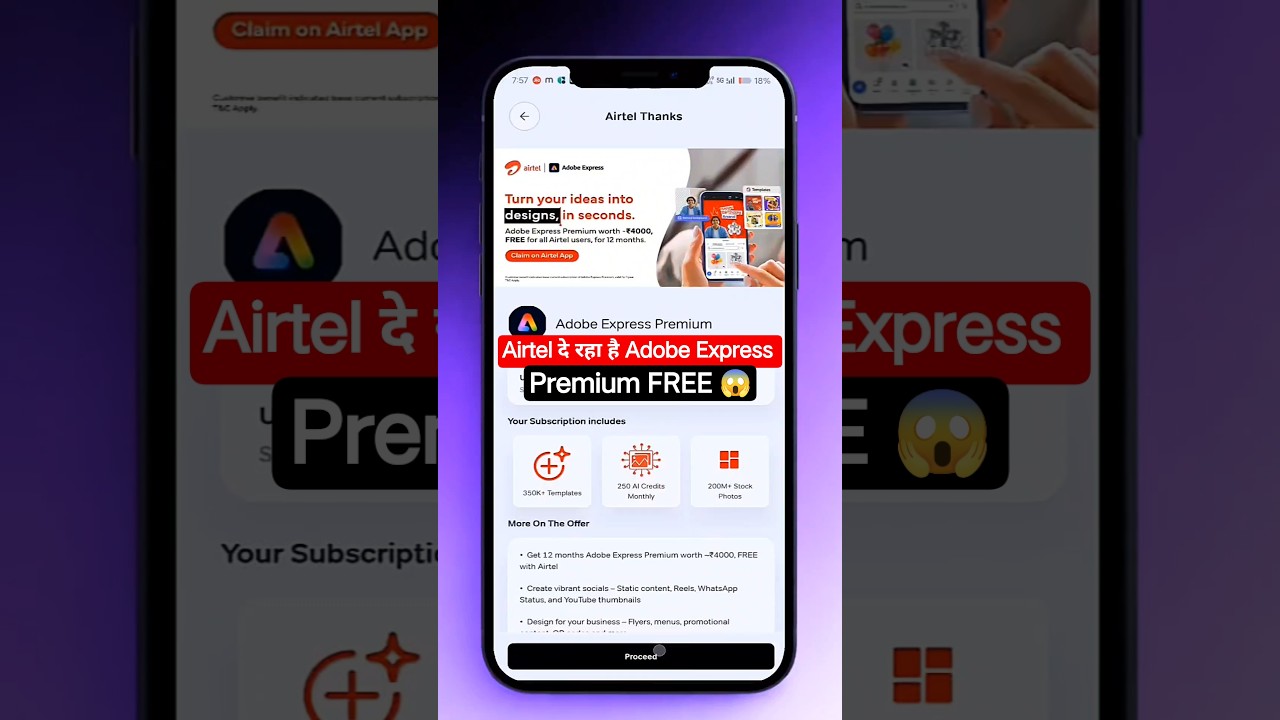 Airtel दे रहा है Adobe Express Premium FREE 😱 