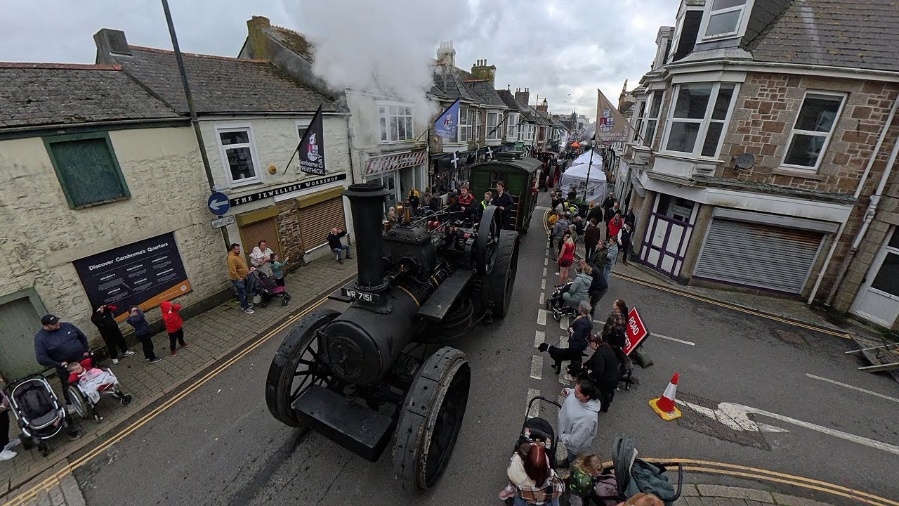 Trevithick Day 2025 Steam Engine Parade through Camborne Town