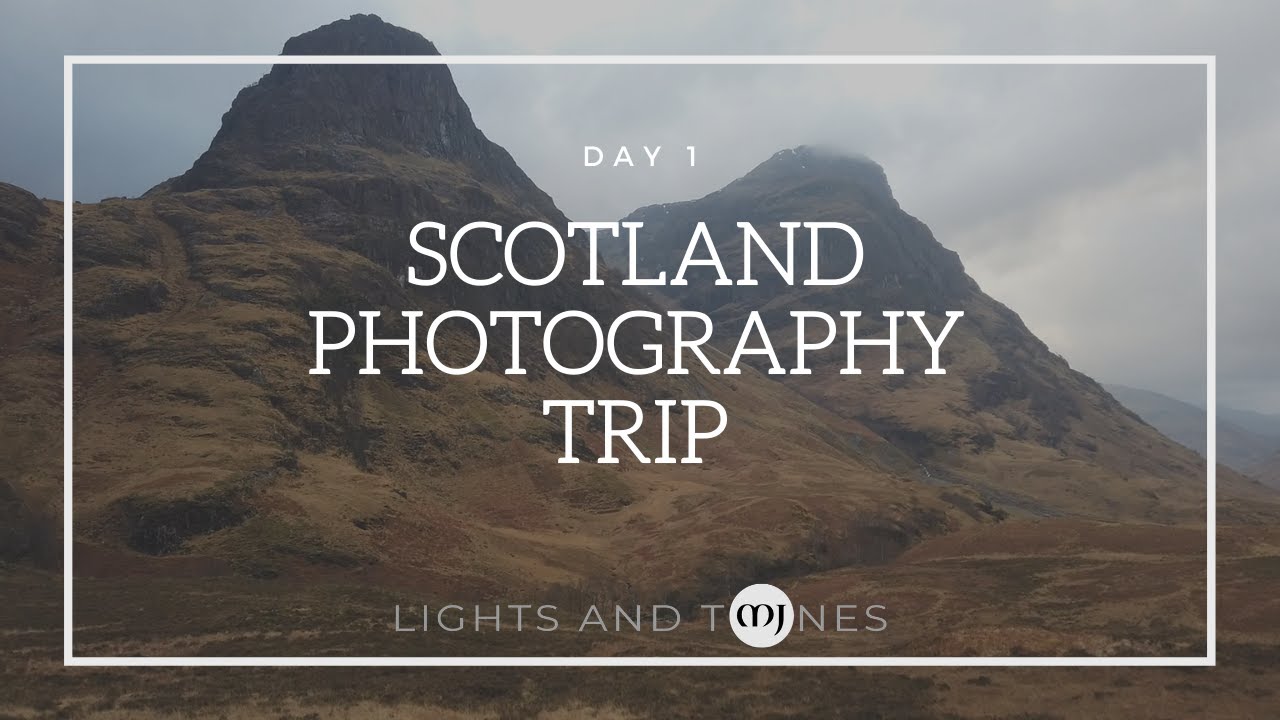 Scotland - River Coe waterfalls and the Three Sisters of Glencoe