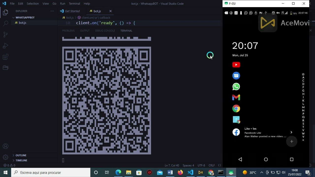 Whatsapp Bot in nodeJs+whatsapp-web.js Library
