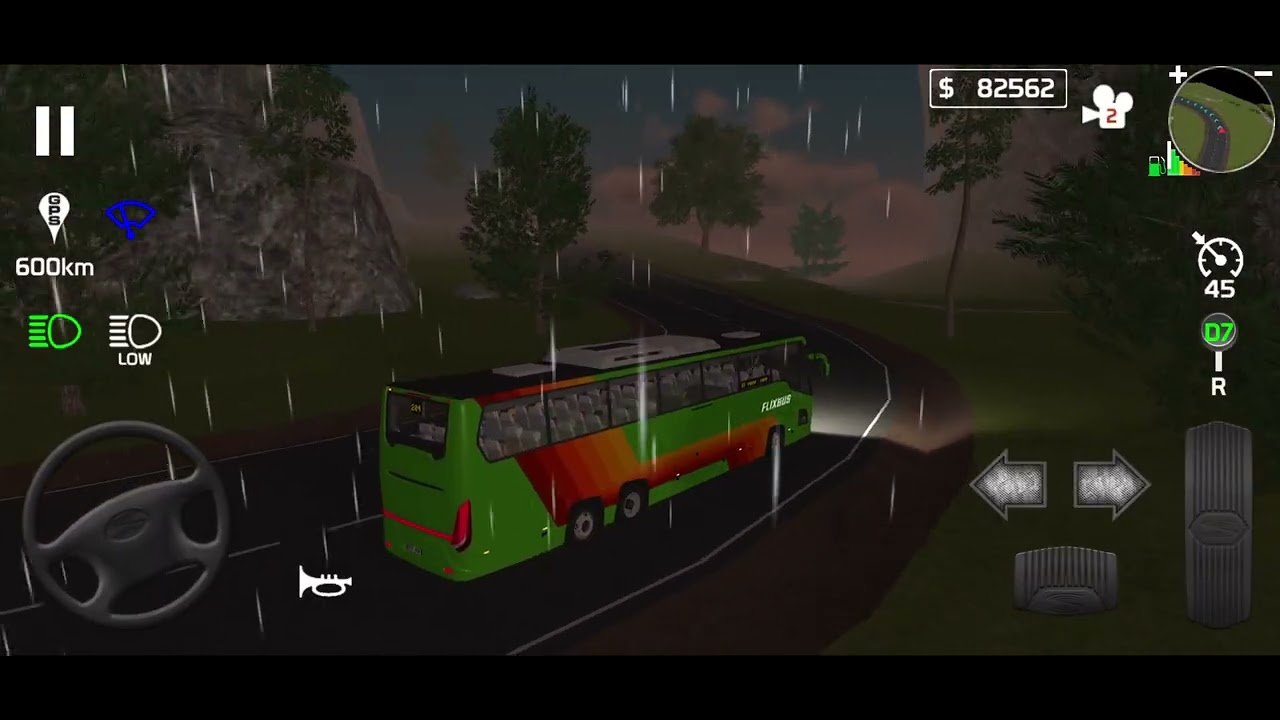 Public transport simulator coach travelling from Passau to Frankfurt with scania touring