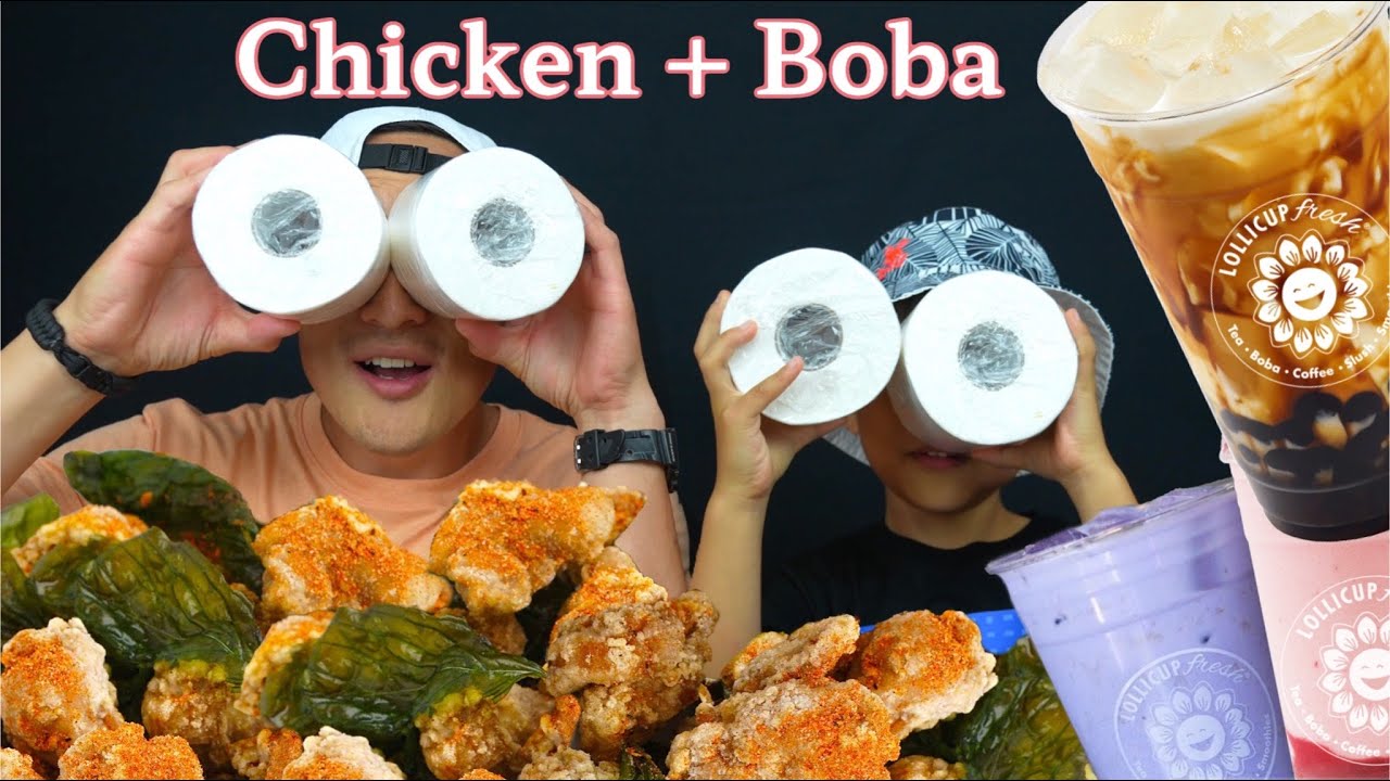WE GOT TOILET PAPER!- Fried Chicken and Boba Mukbang