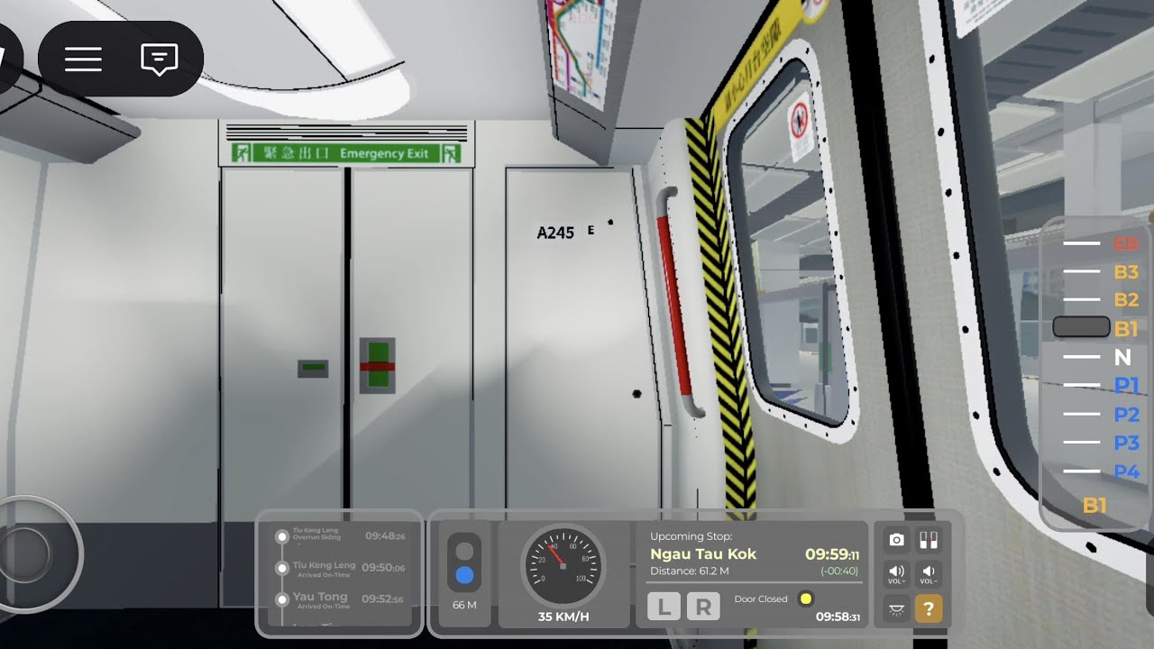 [舊地重遊］Roblox 觀塘綫 M train A245/A190 調景嶺至彩虹 (Roblox Urban line Freedrive) 