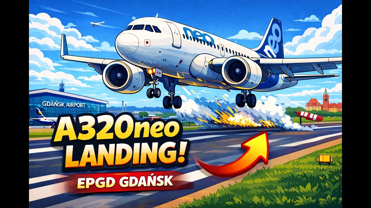 MFSM 2024 AIRBUS A320 NEO FBW-LĄDOWANIE W GDAŃSKU