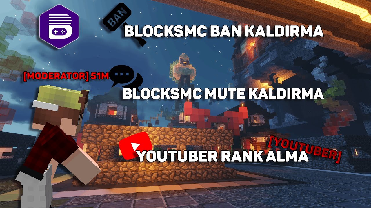 BLOCKSMC BAN KALDIRMA -- MUTE KALDIRMA -- YOUTUBER RANK ALMA NASIL YAPILIR 2021 %100     #blocksmc