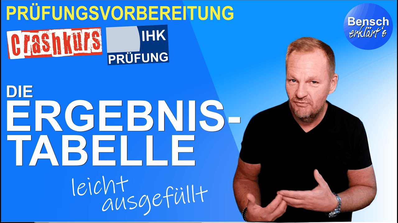 Prüfungsvorbereitung: Die Ergebnistabelle leicht ausfüllen, verstehen und auswerten
