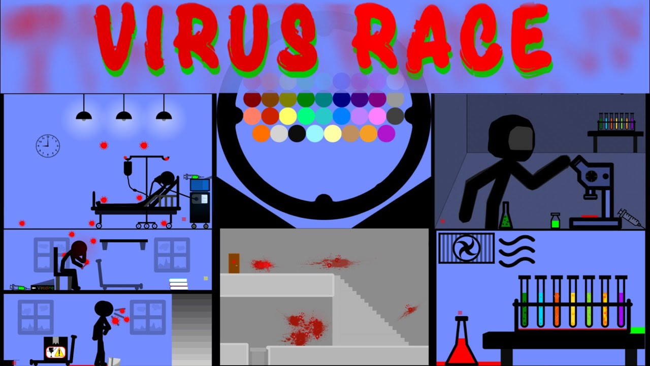 35 Marble Race EP. 28 : Virus Race (in Algodoo) | RED HUY