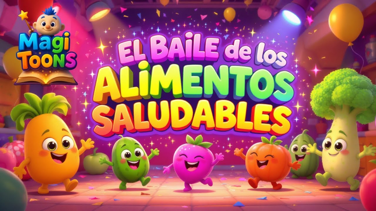 🥦🍎 El Baile de los Alimentos Saludables | Canción Infantil Animada 🎶🌈 #cancionesinfantiles #viral