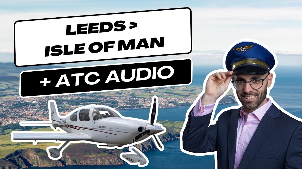 Leeds to Isle of Man Ronaldsway EGNS Runway 08 Flight + Cockpit Audio