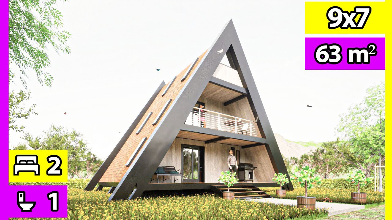 🟢 Diseño de Cabaña ALPINA 9X7 | Cabaña Chalet Suizo de 3 plantas | Alpine House | Cabañas Modernas