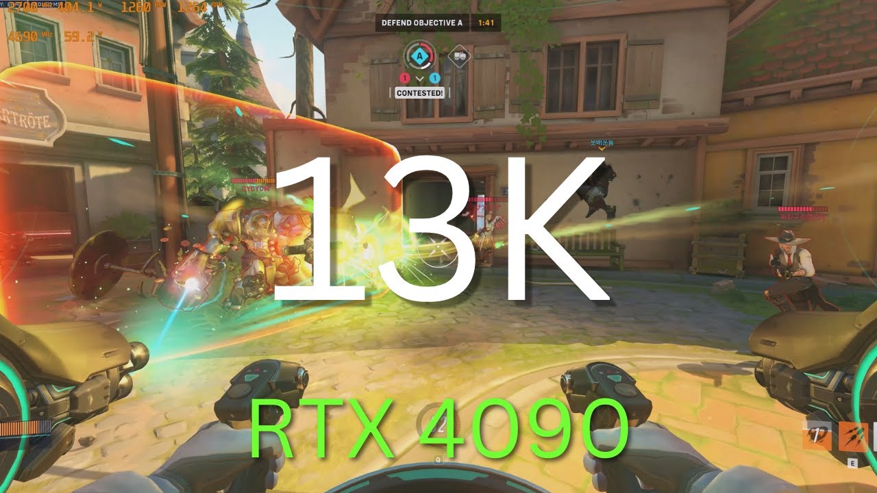 RTX 4090  running Overwatch in 13K resolution at 200FPS