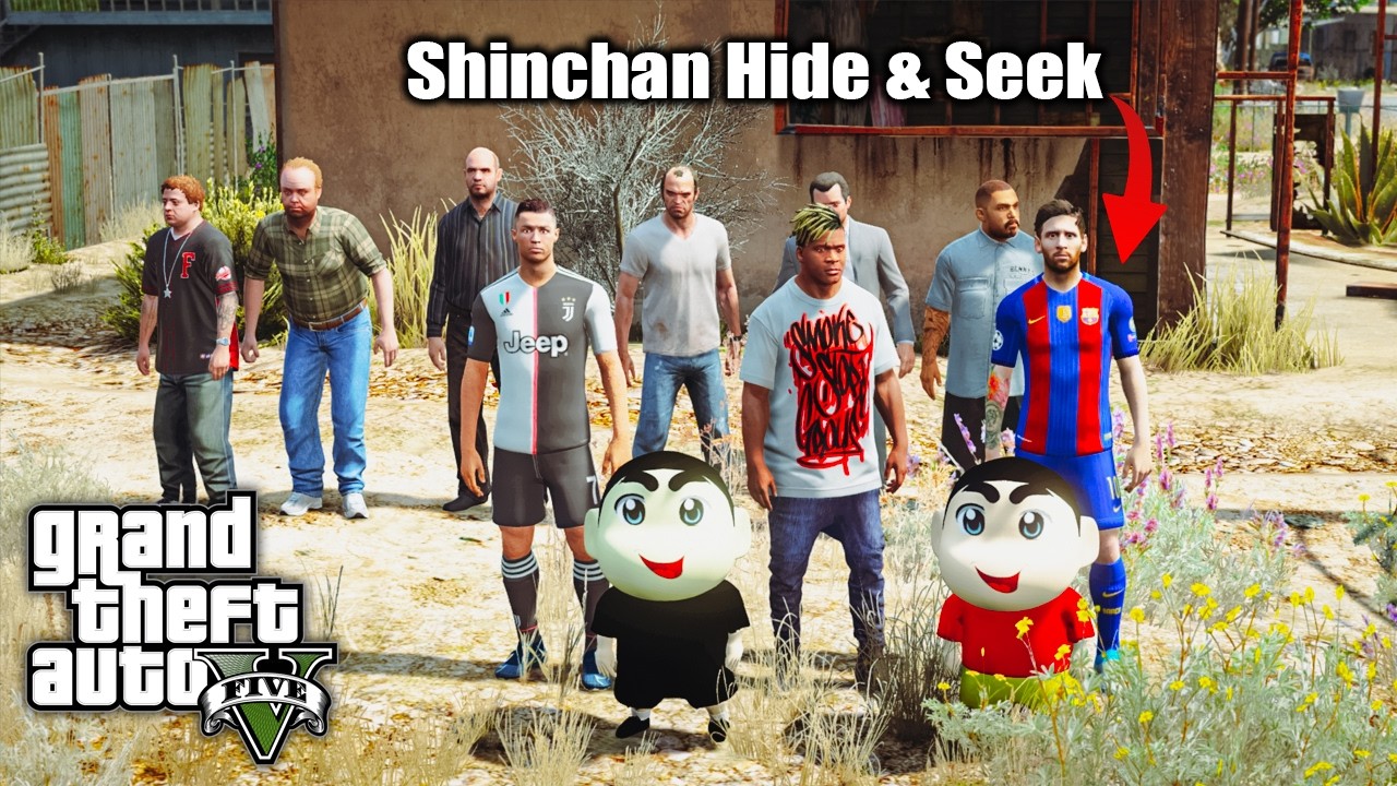 GTA 5: Shinchan Playing Hide & Seek With Ronaldo vs Messi|Franklin & Pinchan