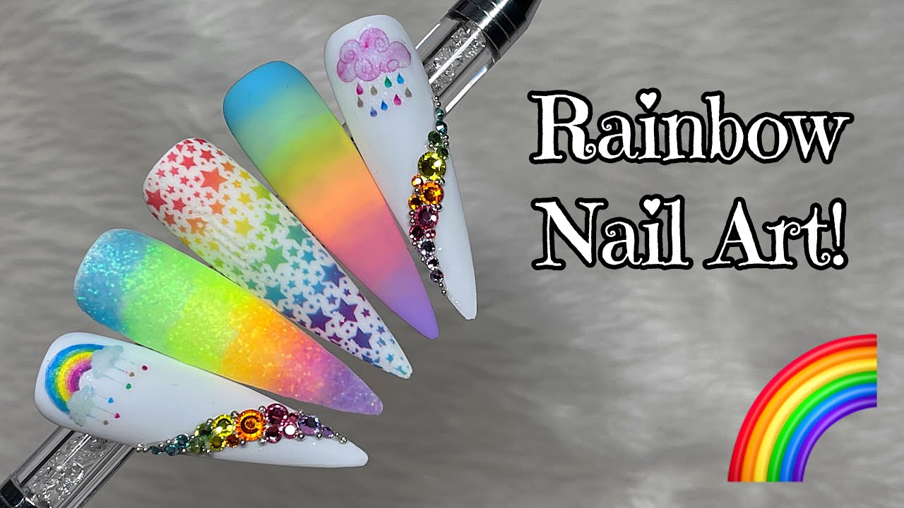 Rainbow Pastel Nails | Nail Sugar | Madam Glam | Crystal Parade