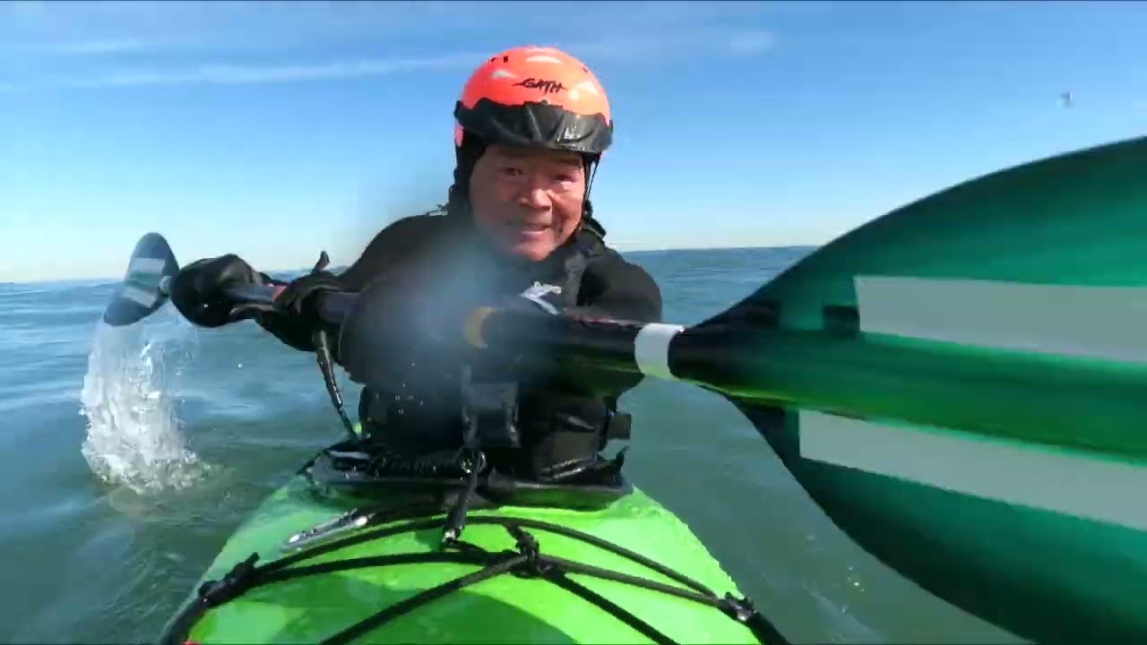 Sea Kayak Surfing on Mellow Winter Waves - 2 10 26