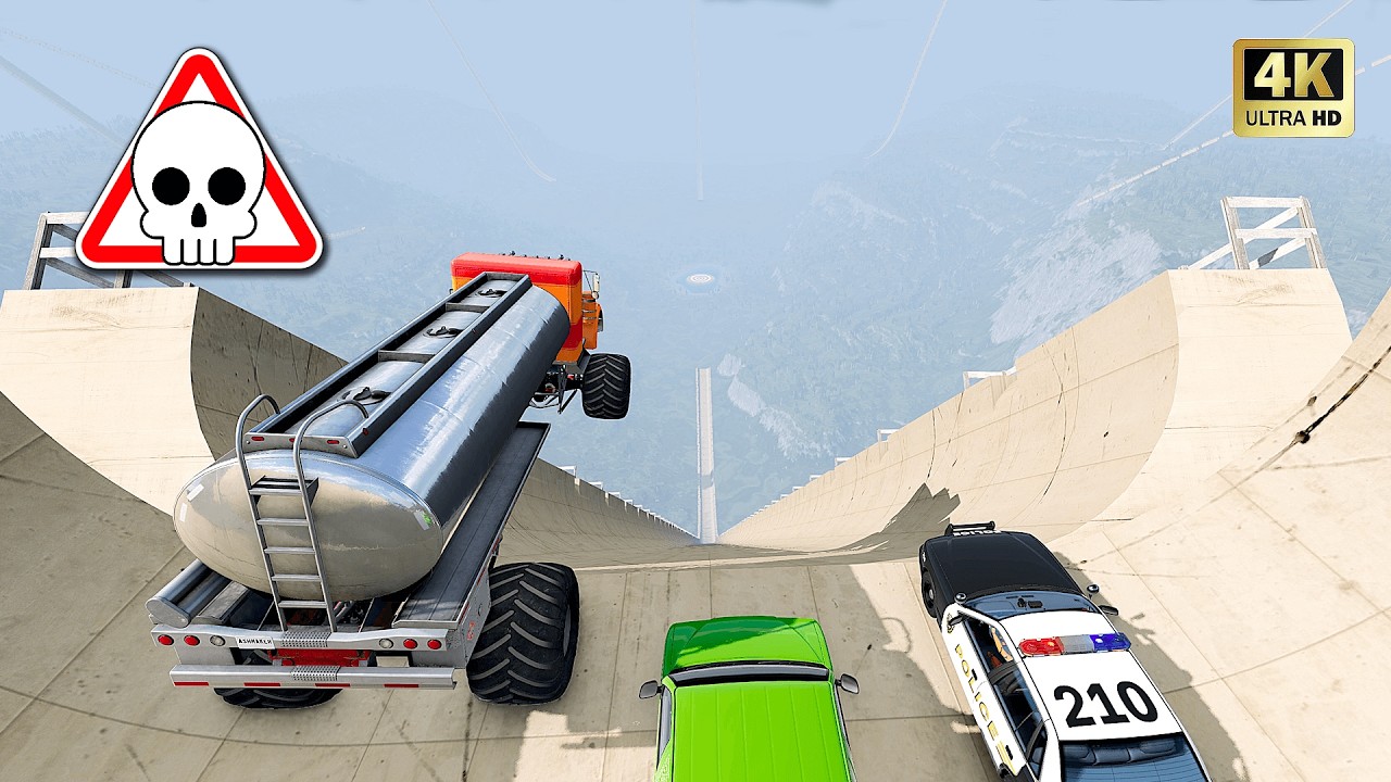 INSANE CARS AND TRUCKS VS MEGA RAMP 🔥 Best Vehicles Extreme Jump Stunts | Crashing Game Simulator