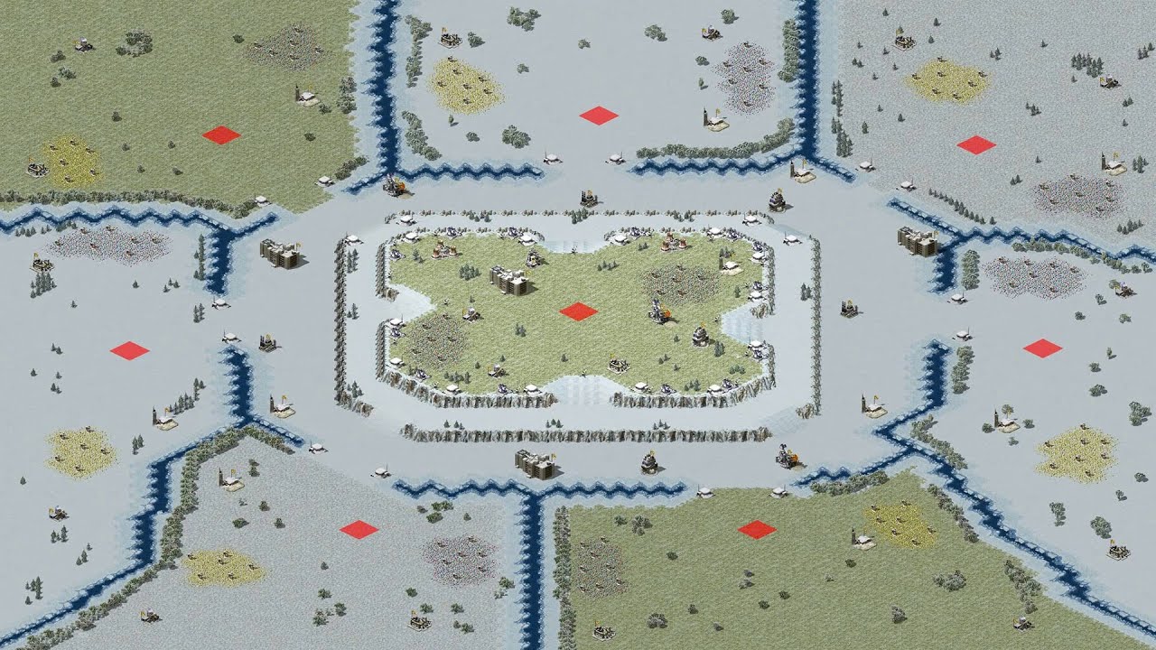 Red Alert 2 Yuri Revenge - Extreme AI Hard - 7 Random Vs Yuri - Surrounded 2 By AP - Command Conquer
