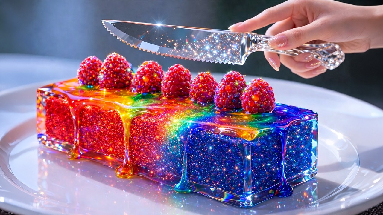 Making GLASS Raspberry Cake… Completely Out of GLASS 😳🍓🍰