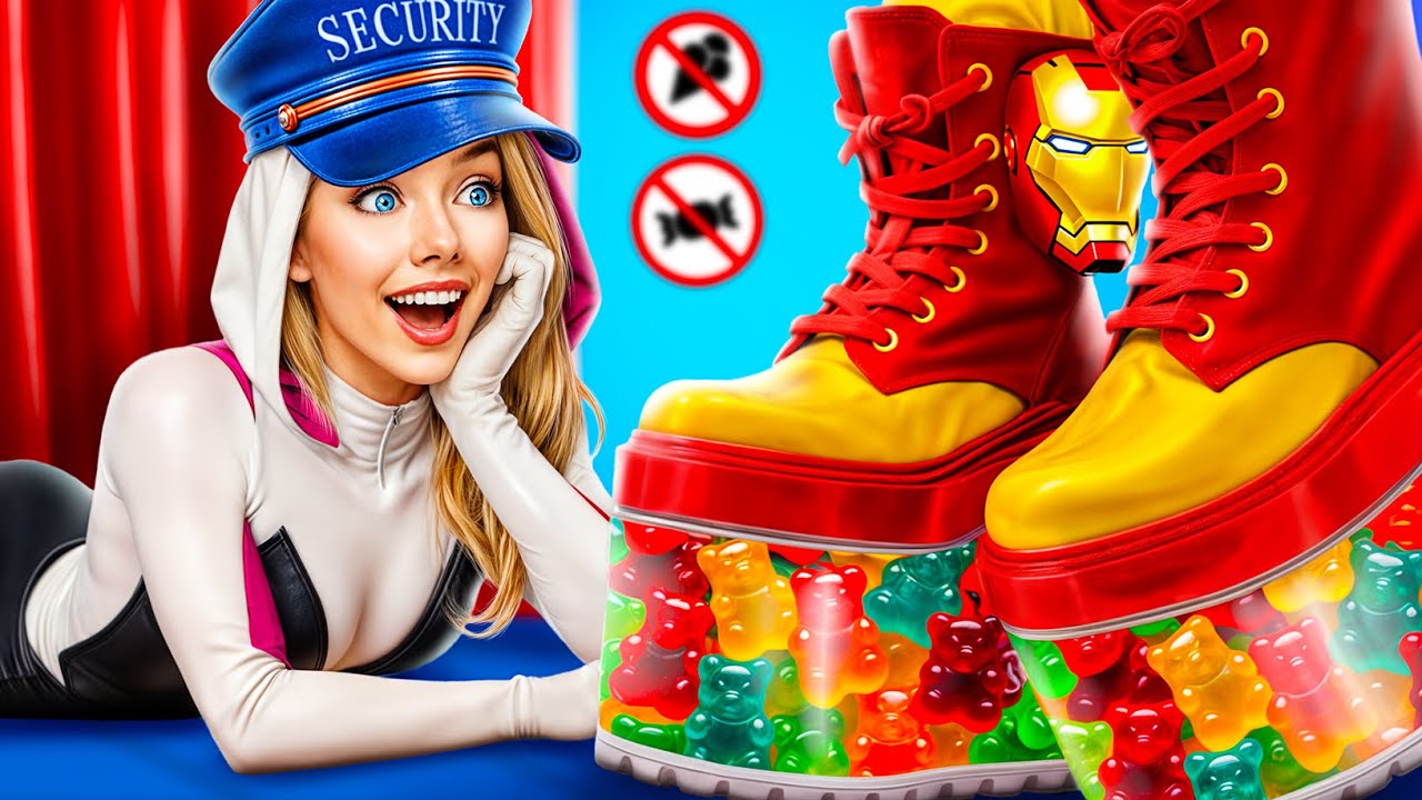Superheroes vs Fake Superheroes! Sneaking Into the Movies Challenge!