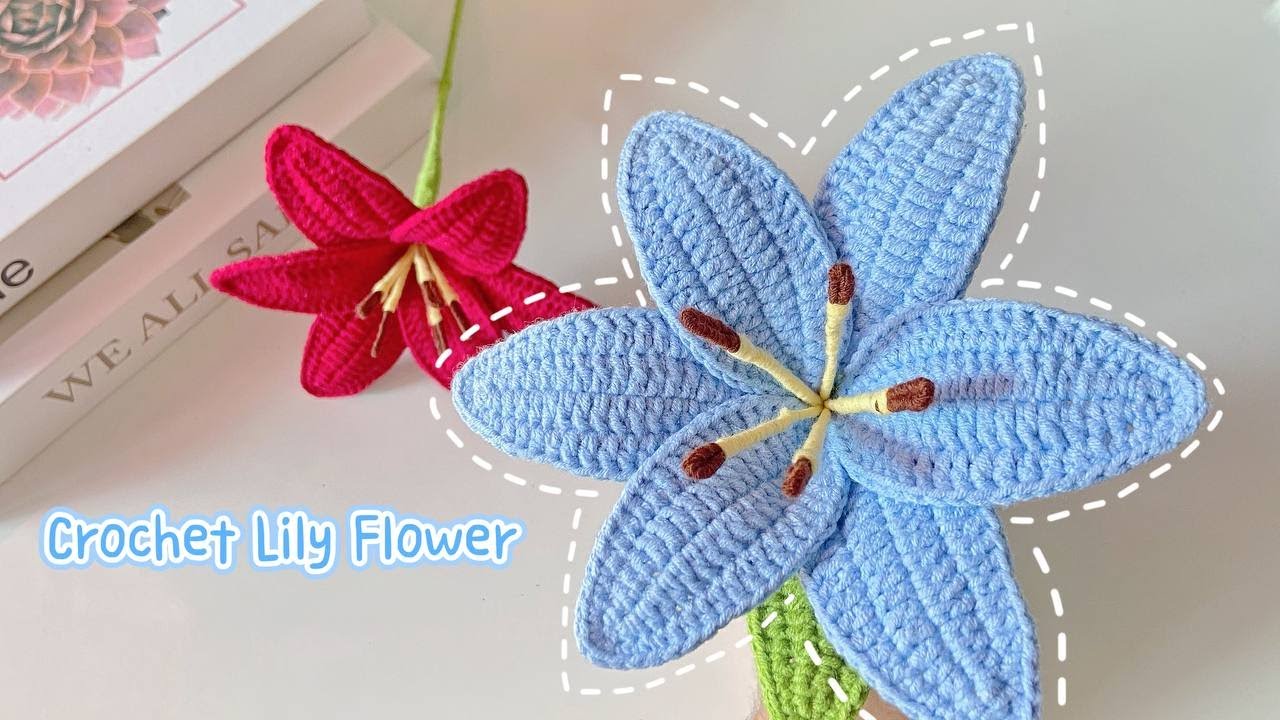 Crochet Lily Flower (လီလီပန်းထိုးနည်း)