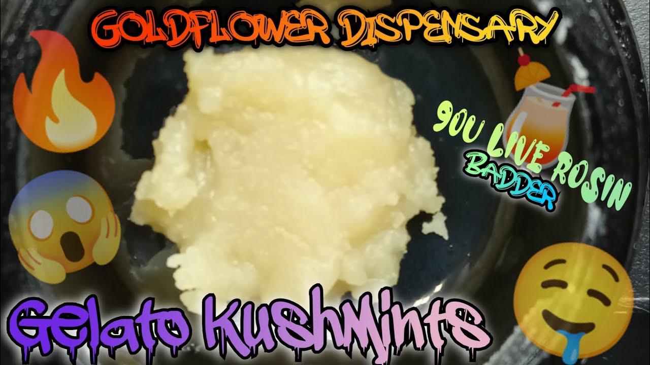 #20 Gelato KushMints (90u Live Rosin Badder) Official Product Video Review (GoldFlower Dispensary)