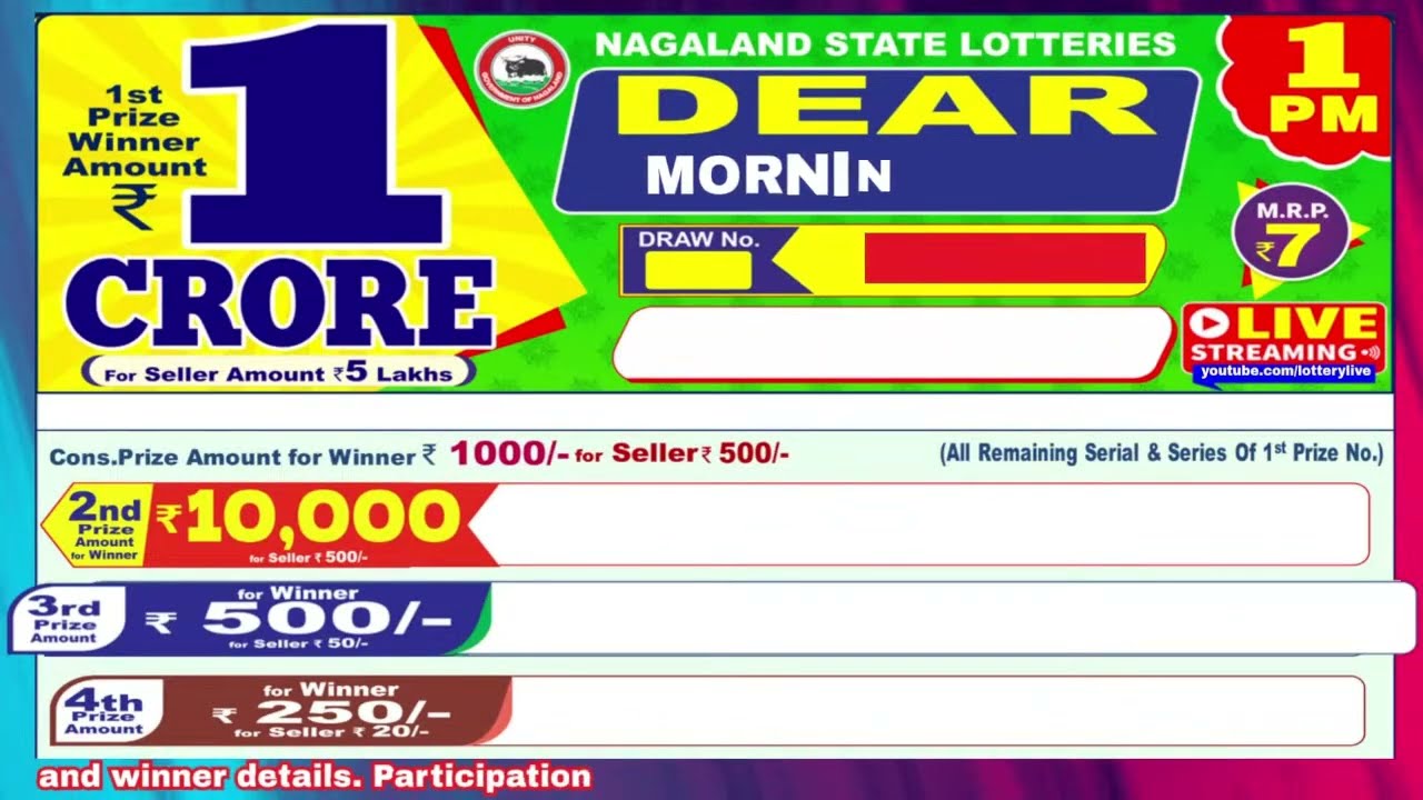 [LIVE] Lottery 1:00 PM Dear Nagaland state lottery live draw result 01.03.2026 | Lottery live