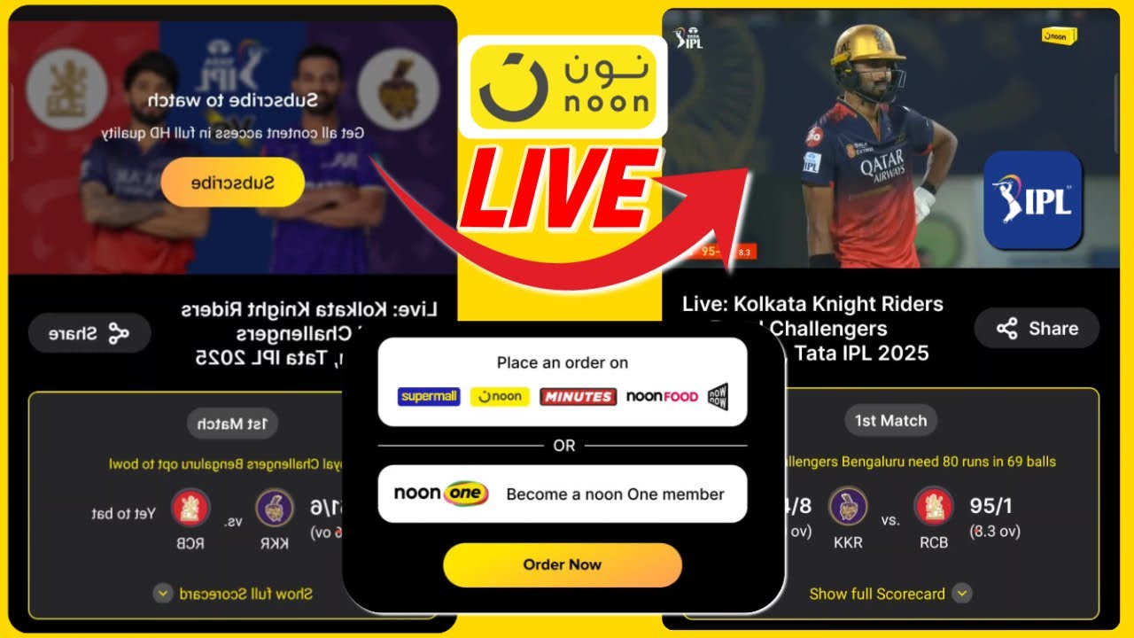 Noon IPL Subscription 2025 / How to watch live IPL cricket match streaming in UAE on Noon