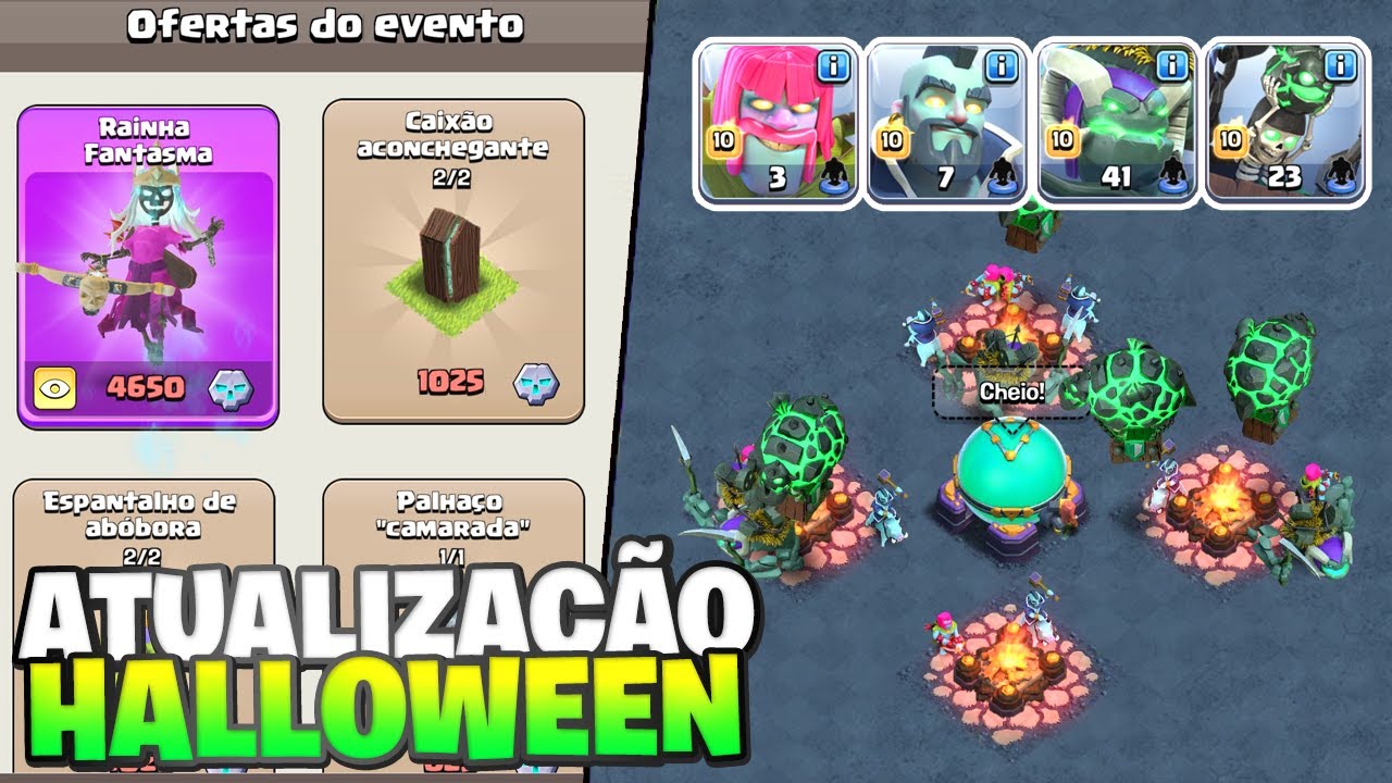 ELIXIR ÁCIDO! 4 NOVAS TROPAS DE HALLOWEEN, SKIN GRÁTIS, NOVA LOJA DE RECOMPENSAS NO CLASH OF CLANS!