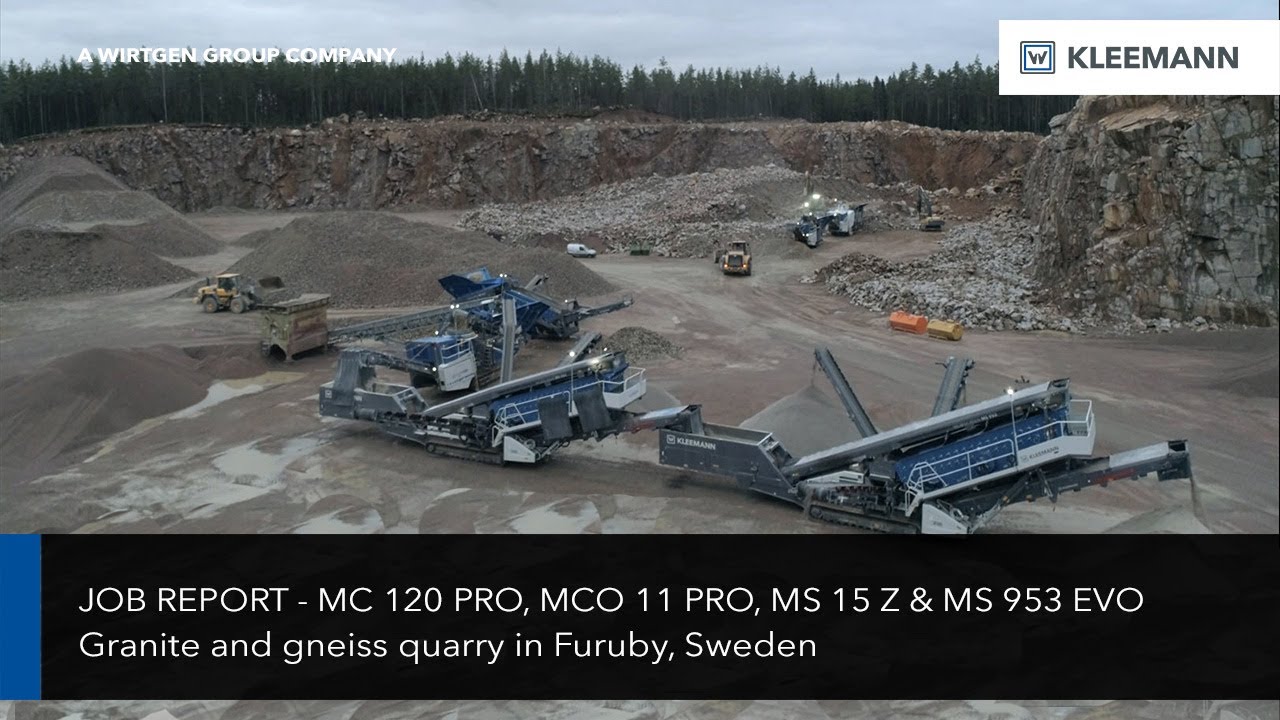KLEEMANN MC 120 Z PRO, MCO 11 PRO, MS 15 Z & MS 953 EVO crushing granite and gneiss in Sweden
