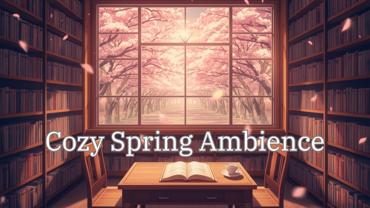 Cherry Blossom Library | Soft Piano Ambience for Focus, Reading & Unwinding
